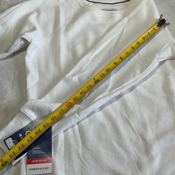 Champion Power Blend Fleece Sweatshirt Women’s White Size Large - Picture 11 of 11